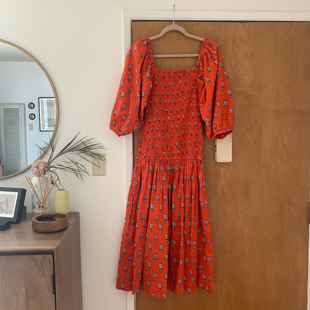 Rhode Harper Smocked Maxi dress